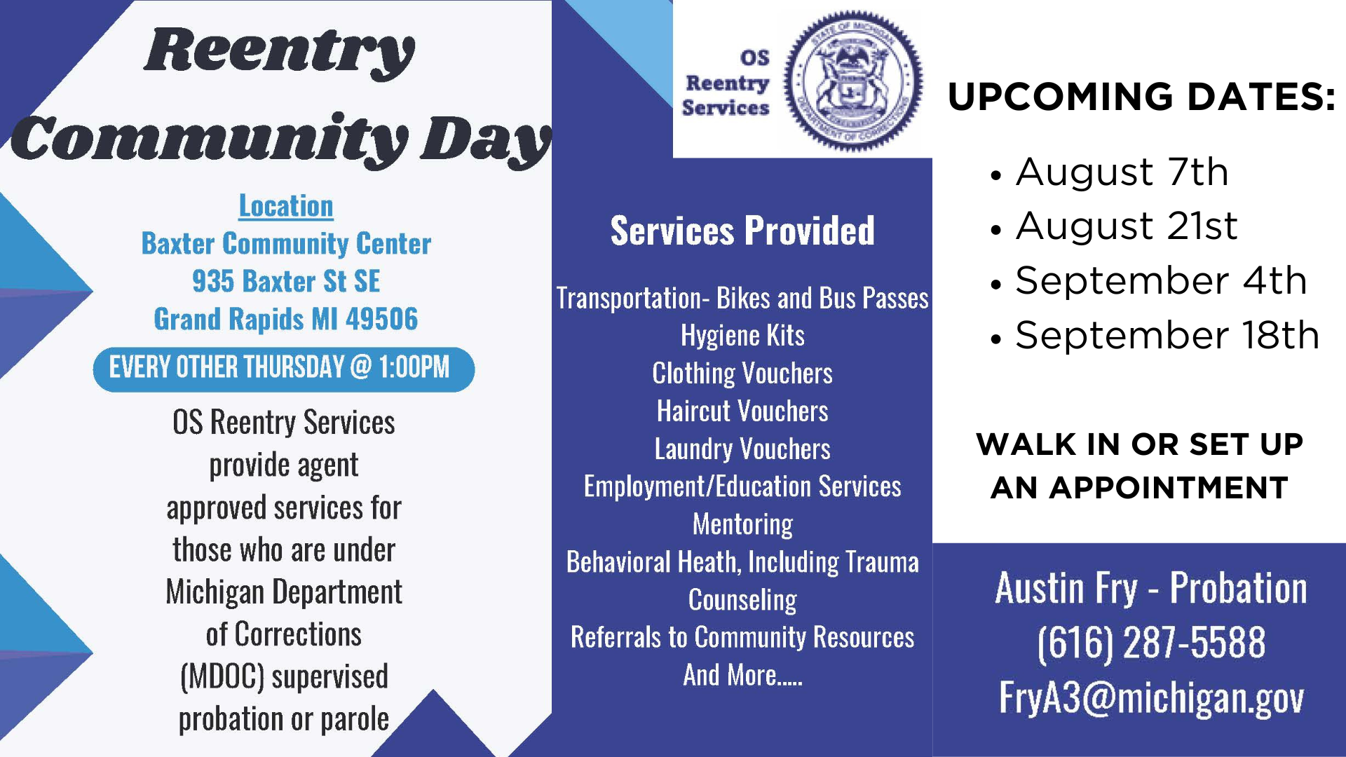 Community Reentry Day – Baxter Community Center